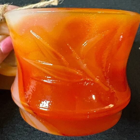 Set of 2 Hand Carved Carnelian Quartz Mugs - NEW-3.4 " - Picture 2 of 6